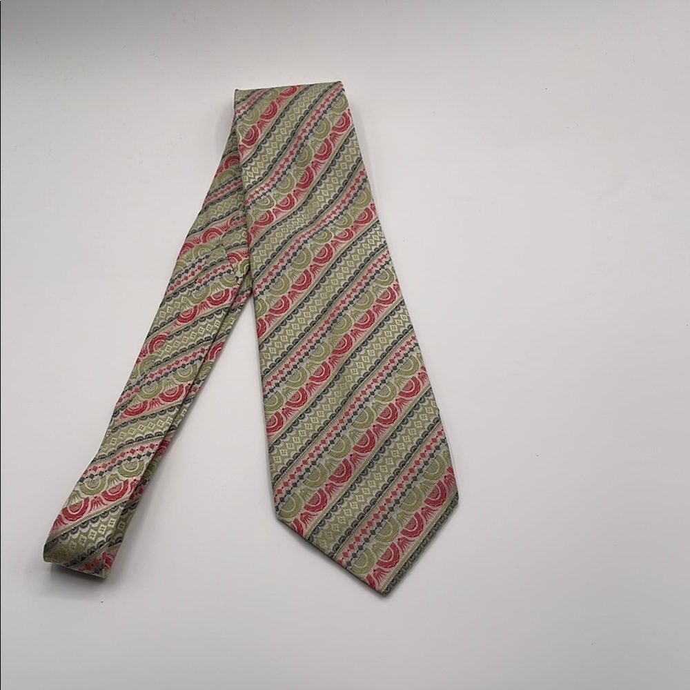 Classic Red and Green Striped Tie Silk Accessory